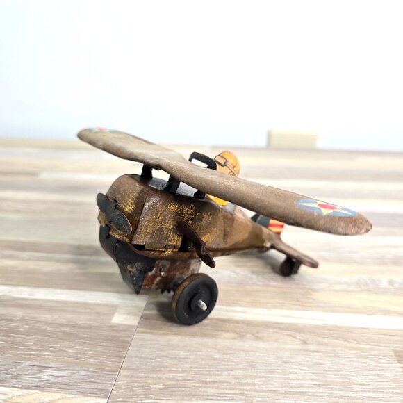 1930s Tin Toy Single Prop Airplane United States Army Air Corps (USAAC) - Picture 2 of 5